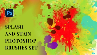 Splash and Stain Photoshop Brushes Set