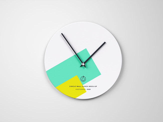 Free Mockup of a Wall Clock