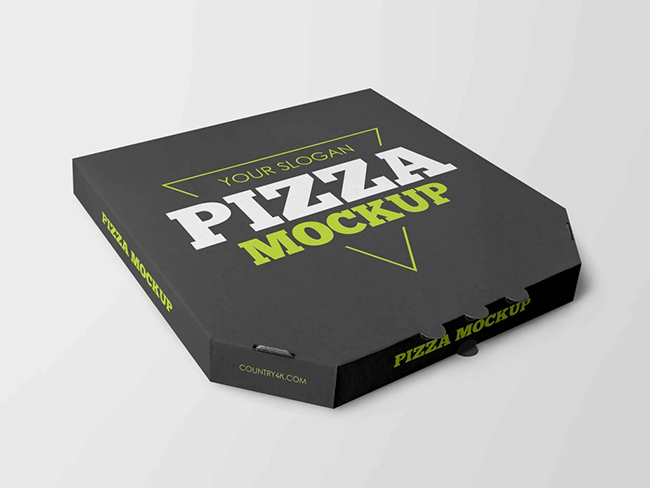 Free Pizza Delivery Box Mockup