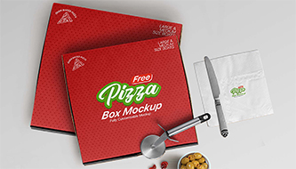 Добірка PSD Мокапів коробки для Піци