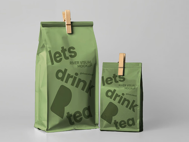 Tea Pouch Packaging Mockup