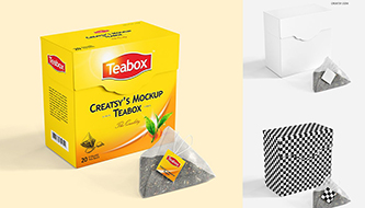 Добірка Найкращих упаковок Чаю - PSD Mockup