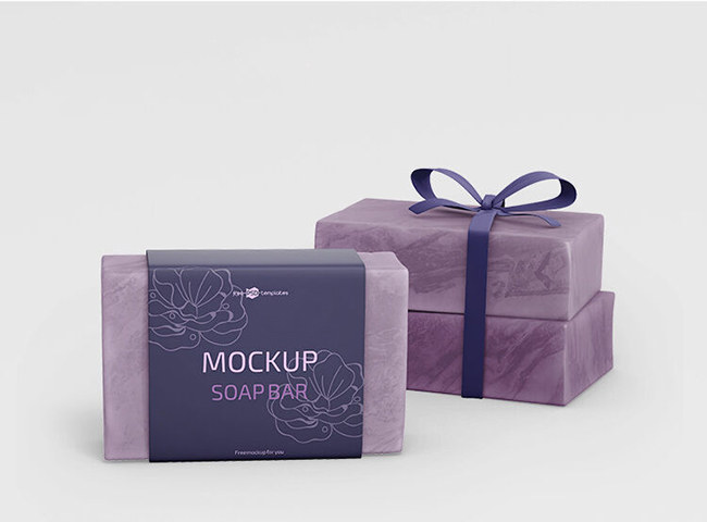 Two Realistic Decorated Soap Bar Mockups