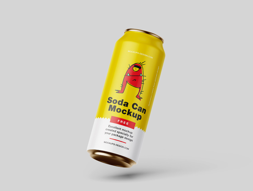 Free soda can mockup