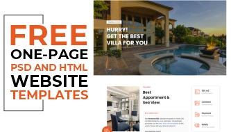 FREE One-Page PSD and HTML Website Templates