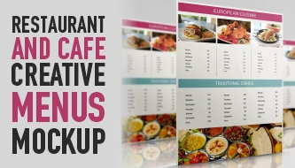 Restaurant and Cafe creative menus MockUp