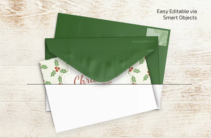 Free PSD Christmas Card Mockup