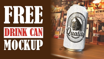 free drink can mockup