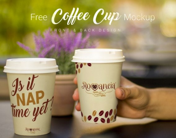 Free coffee cup photo mockup PSD