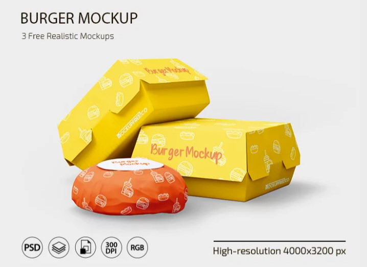 Free Burger PSD Mockup