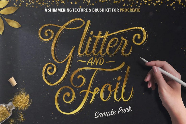Glitter Lettering Procreate Brushes