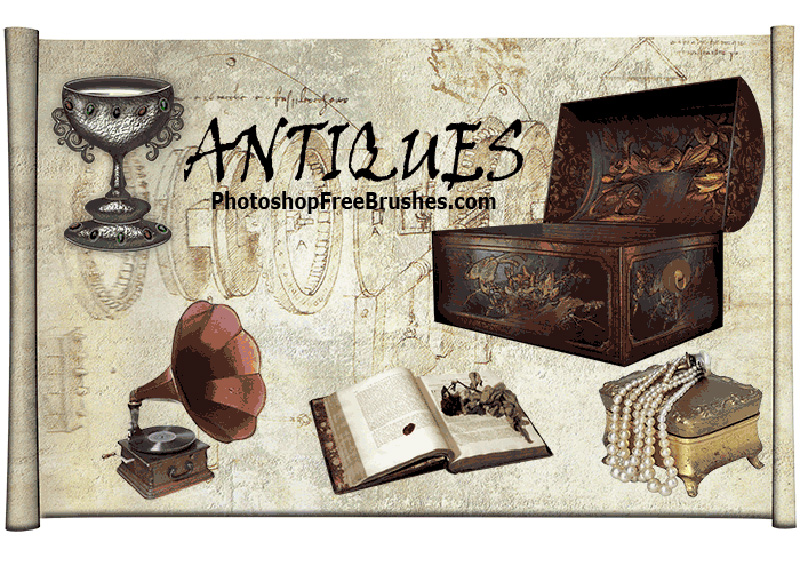 20 Antique Furniture Photoshop Brushes