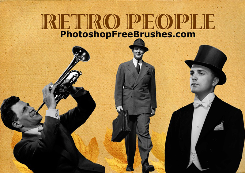 Retro People Photoshop Brushes