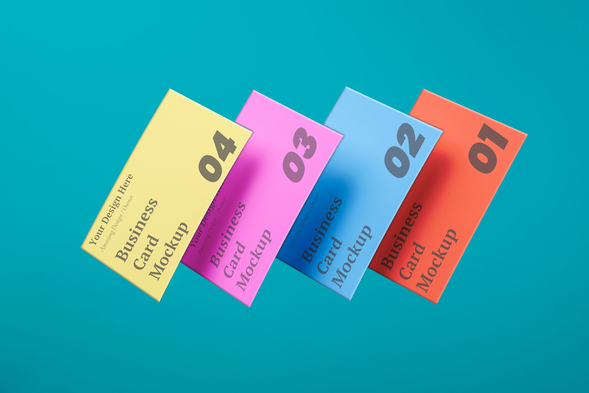Float Business Cards Mockup
