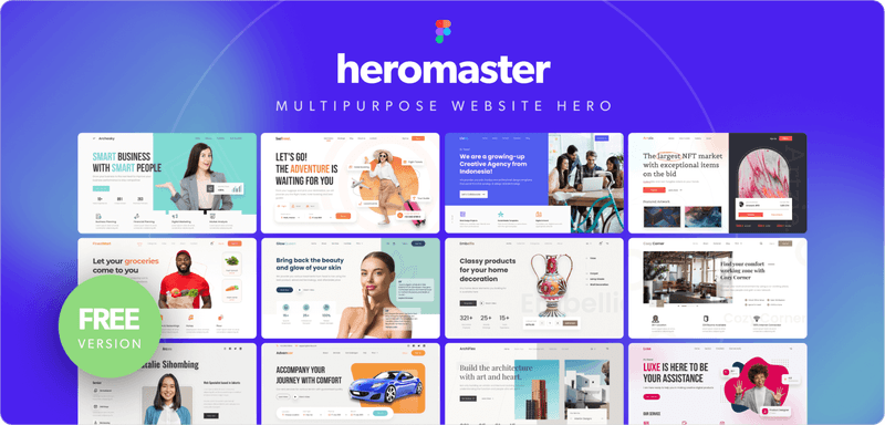 Free Figma Business Hero Section Templates
