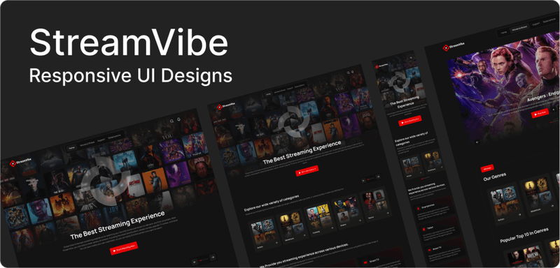 Free Figma Dark-Themed Streaming Website Template