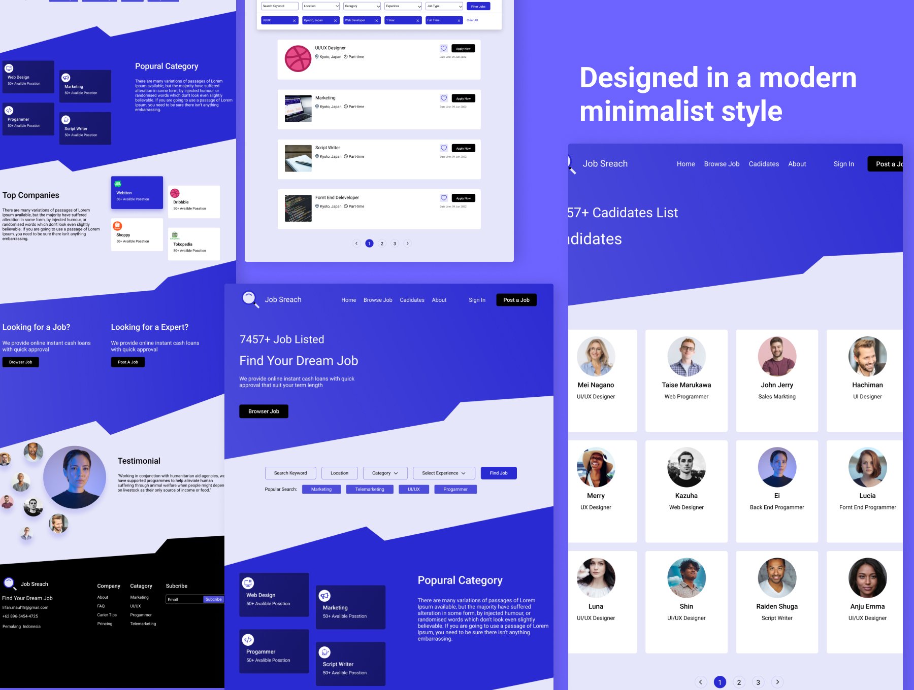 Free Figma Job Search Website Template
