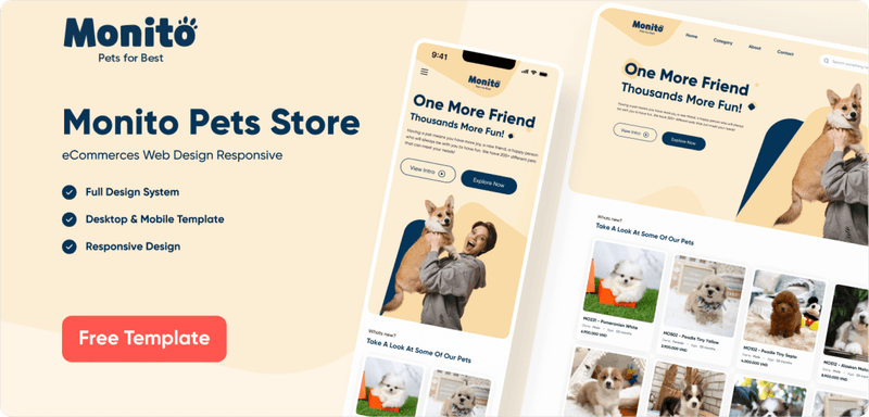 Free Figma Pet Store Website Template