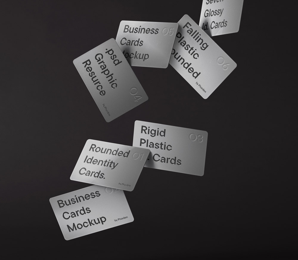 Gravity Rounded Business Card Mockup