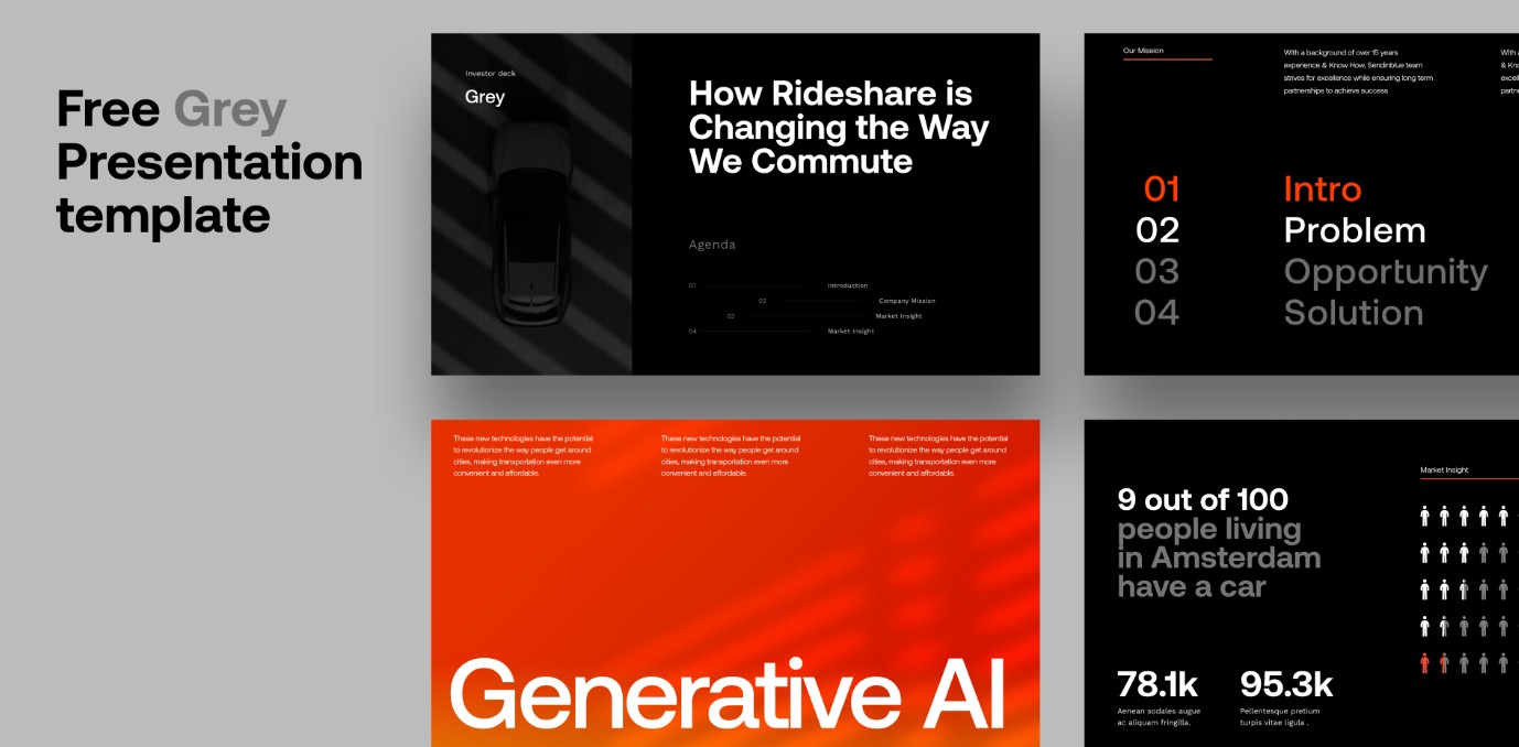 Grey Pitch Deck Presentation Template