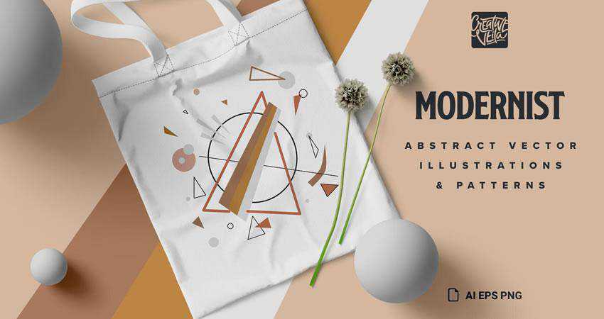 Modernist Abstract Vector and Pattern Set