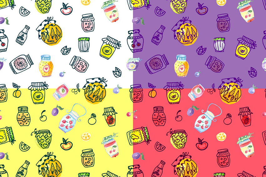 Watercolor Jam Vector Seamless Free Pattern