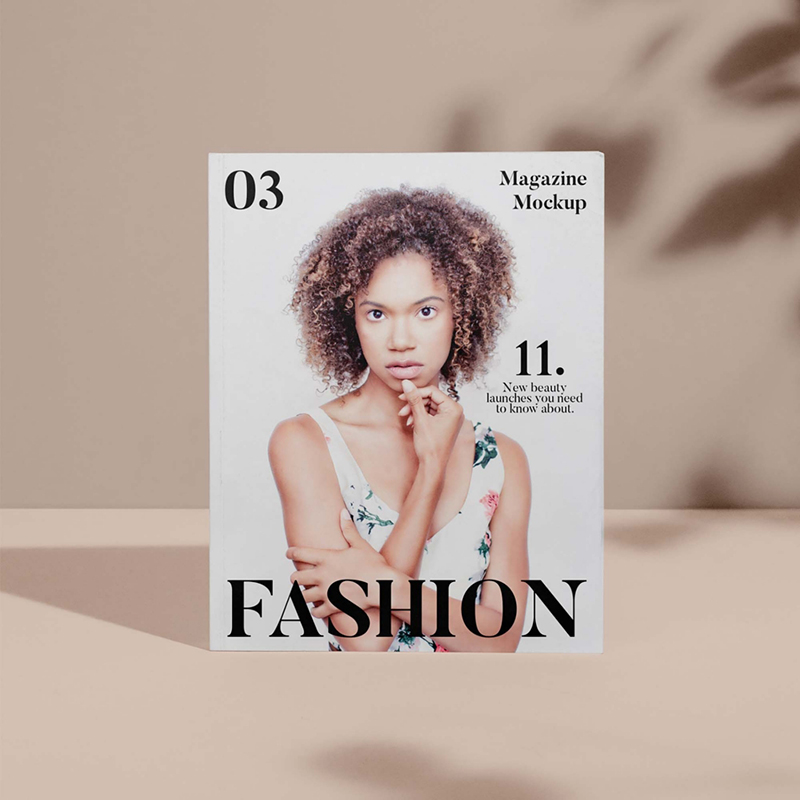 Standing Magazine Cover Mockup