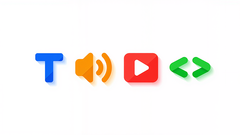 text, audio, video, and even code