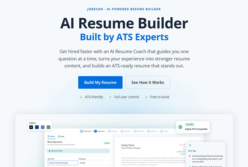 Jobscan AI Resume Builder