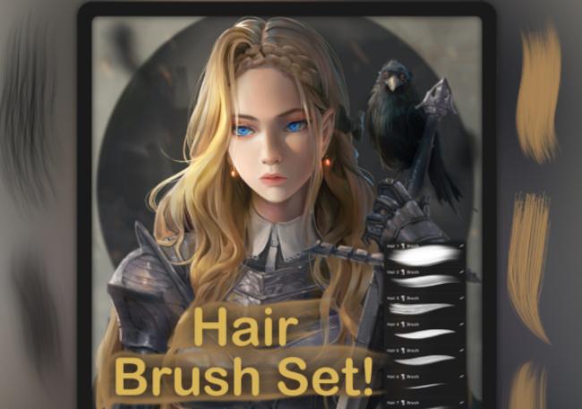 FREE Hair Brush Set for Procreate!