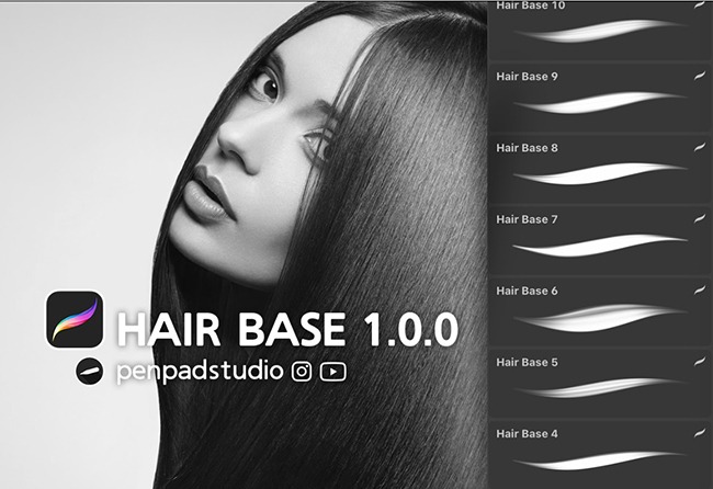 FREE Procreate Brushes - HAIR BASE