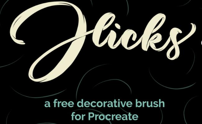 Flicks Brush for Decorative Procreate Lettering and Calligraphy