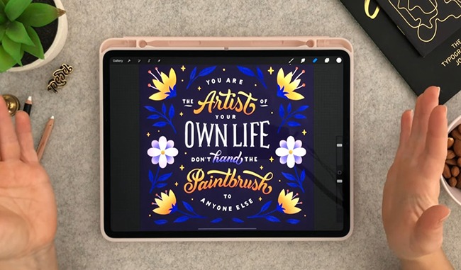How to Use the Symmetry Tool for Your Lettering in Procreate by Aurelie Maron