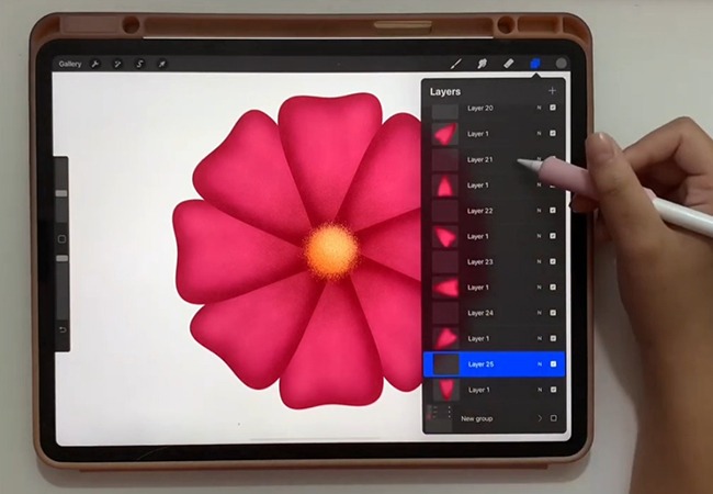 Procreate Tutorial: Easy Flower Illustration by The Creative Bix