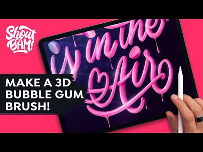3D Lettering in Procreate — Easy Tutorial for Custom Bubblegum Brushes