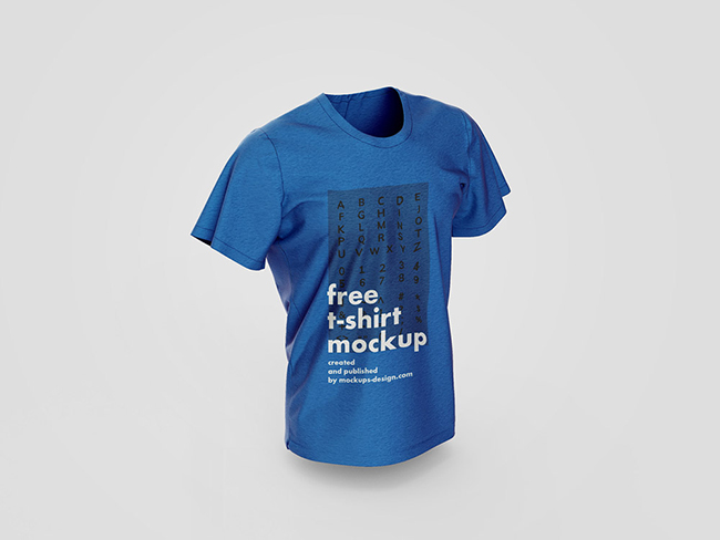 3D Half Sleeves T-Shirt Mockup PSD