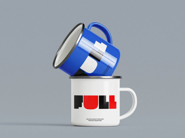 5 Free Enamel Coffee /Tea Mug Mockup 