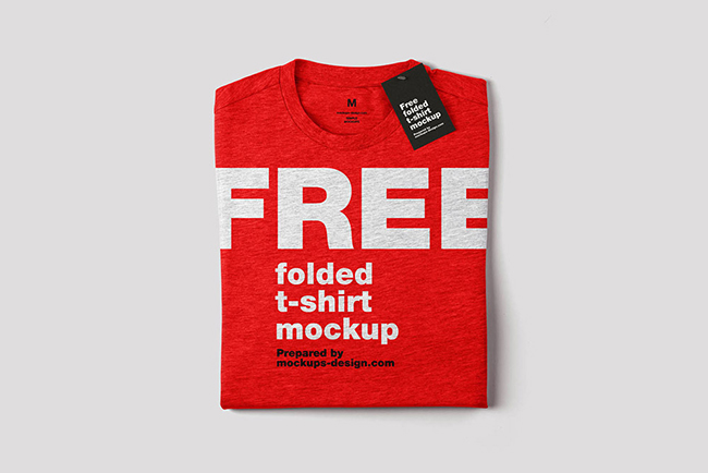 Folded TShirt Mockup PSD