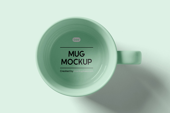 Free Mug Mockup Top View