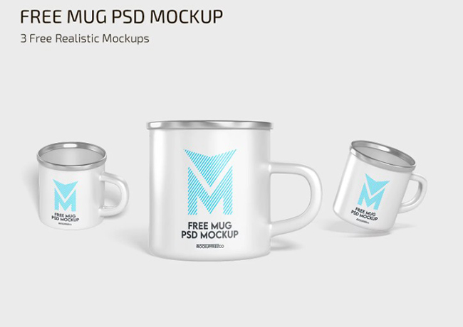 Glossy Metallic Mug Mockup
