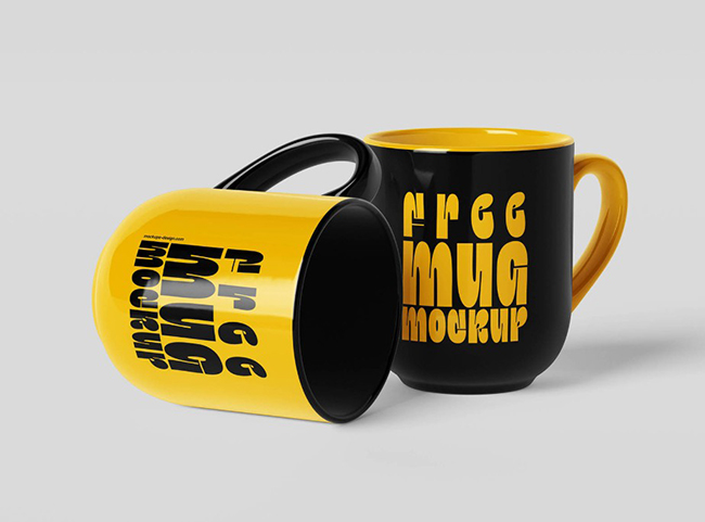 Glossy mug mockup