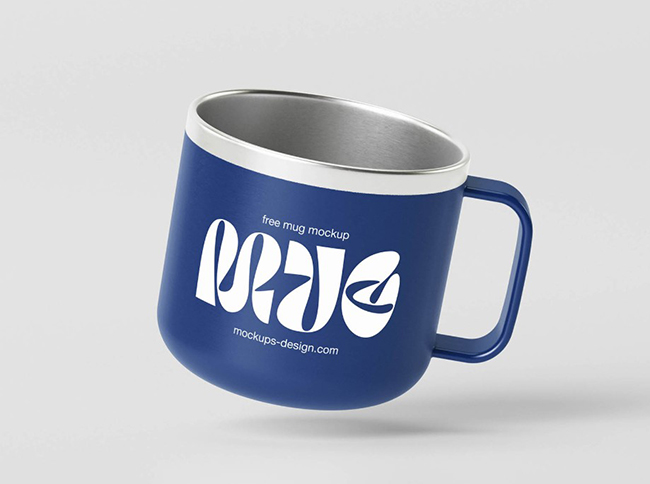 Minimal Metal Mug Mockup 