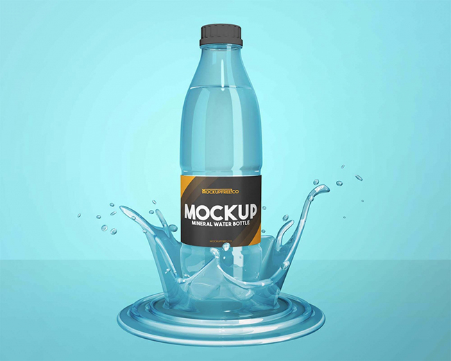Free Mineral Water Bottle Mockup