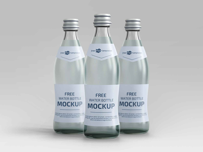 Free Water Bottles Mockup