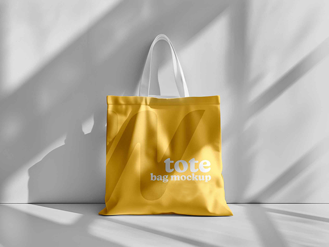 Tote Bag with Shadow Overlay Mockup