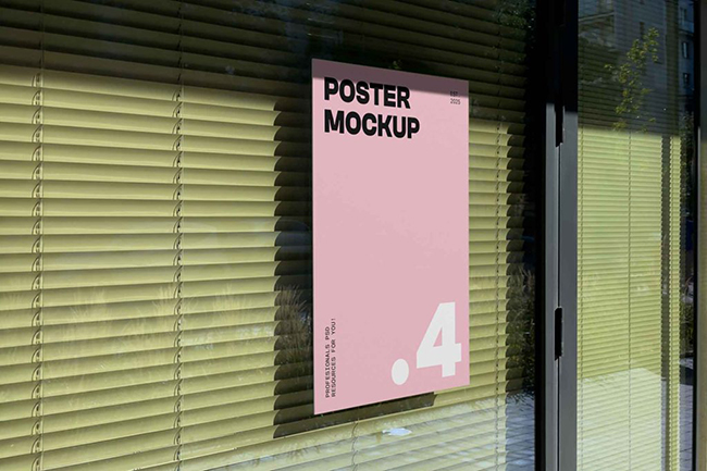 Poster on a Window Mockup
