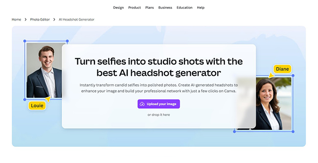 Canva AI Headshot Generator