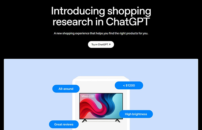 ChatGPT Shopping Research