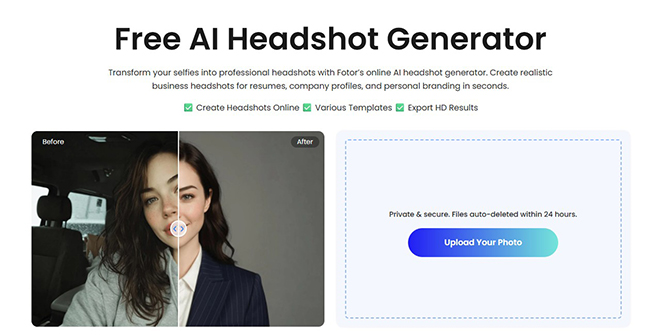 Fotor AI Headshot Generator
