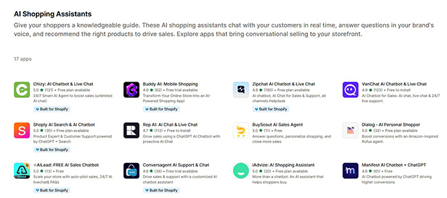 Shopify AI Shopping Assistants